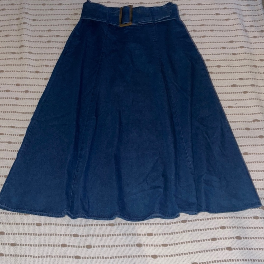 Who What Wear Denim Midi Skirt Size 6